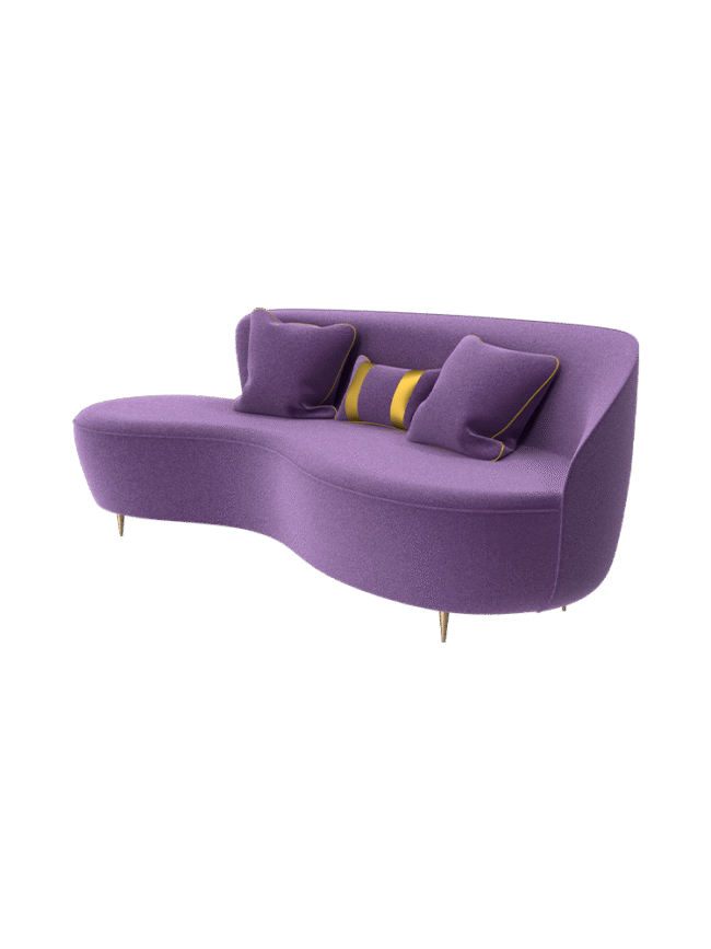 Curved Sofa Purple